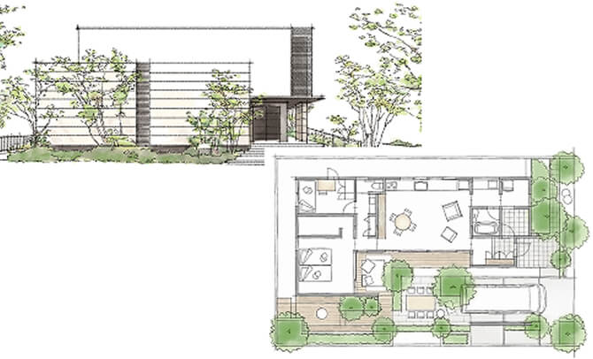 候補地にプランをレイアウト