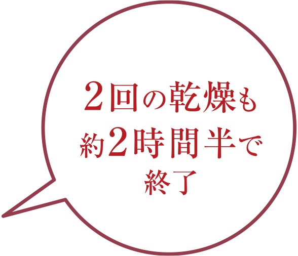 2回分の洗濯が約2時間半で終了
