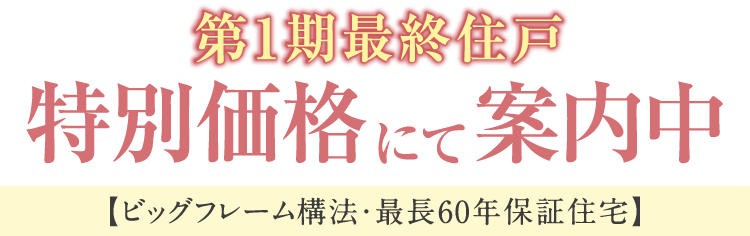 1期最終住戸　特別販売