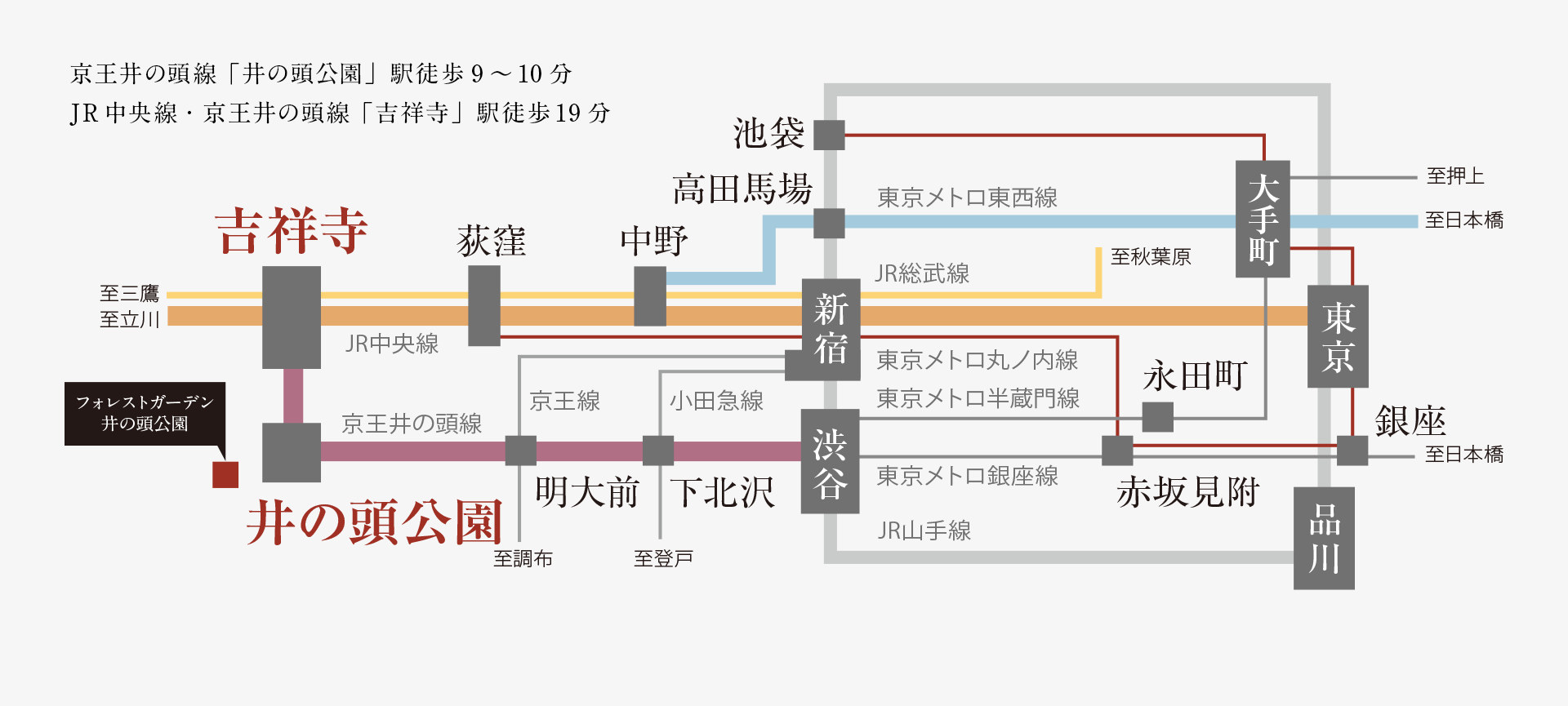 路線図※概略図のため、省略されている駅・路線等があります(2025年12月現在)