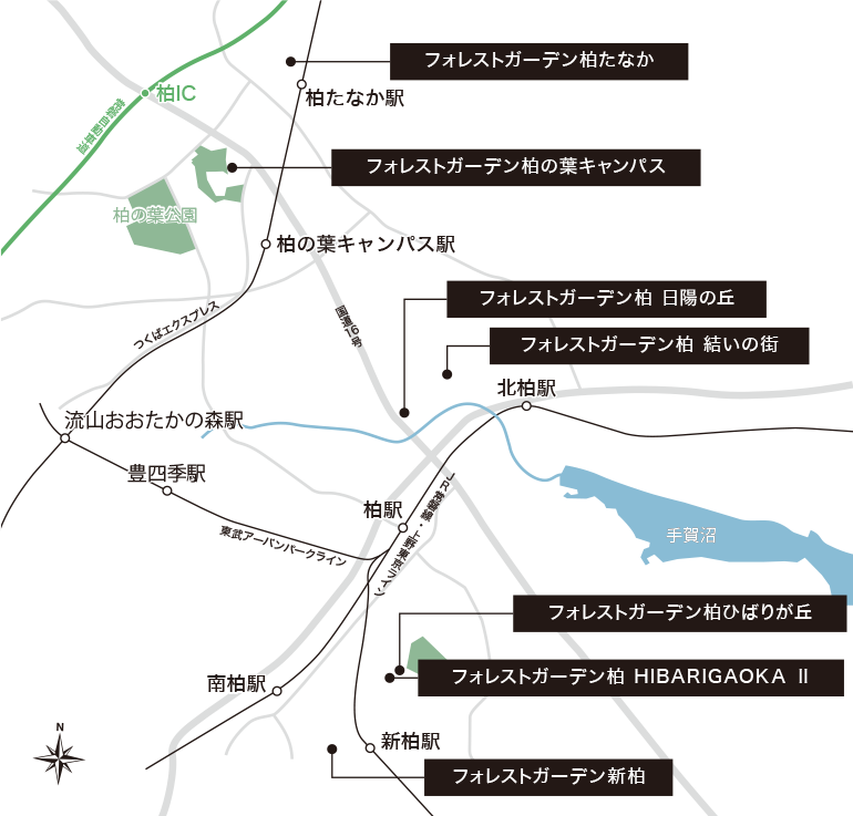 住友林業分譲済み過去実績マップ［柏市］