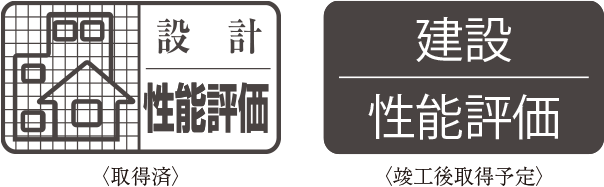 設計性能評価〈取得済〉／建設性能評価〈竣工後取得予定〉