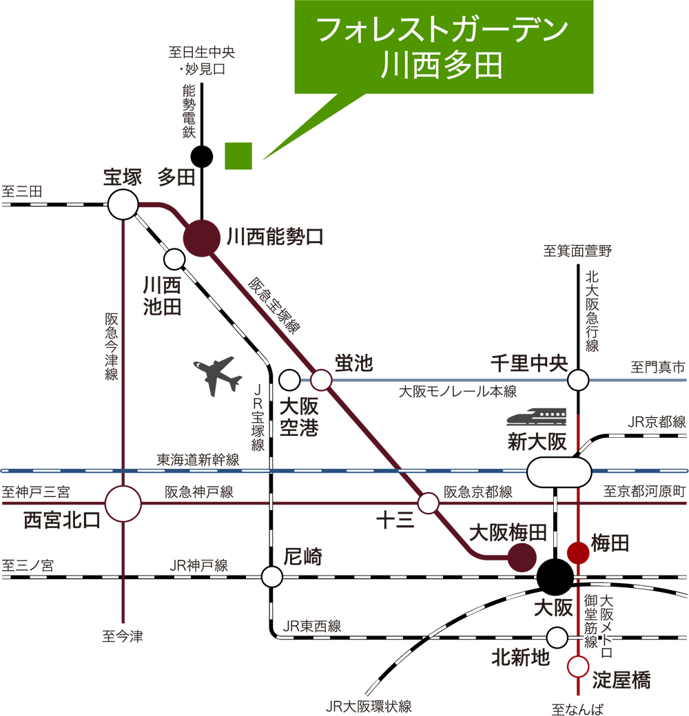 フォレストガーデン川西多田電車アクセス