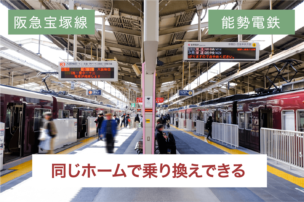 川西能勢口駅ホーム