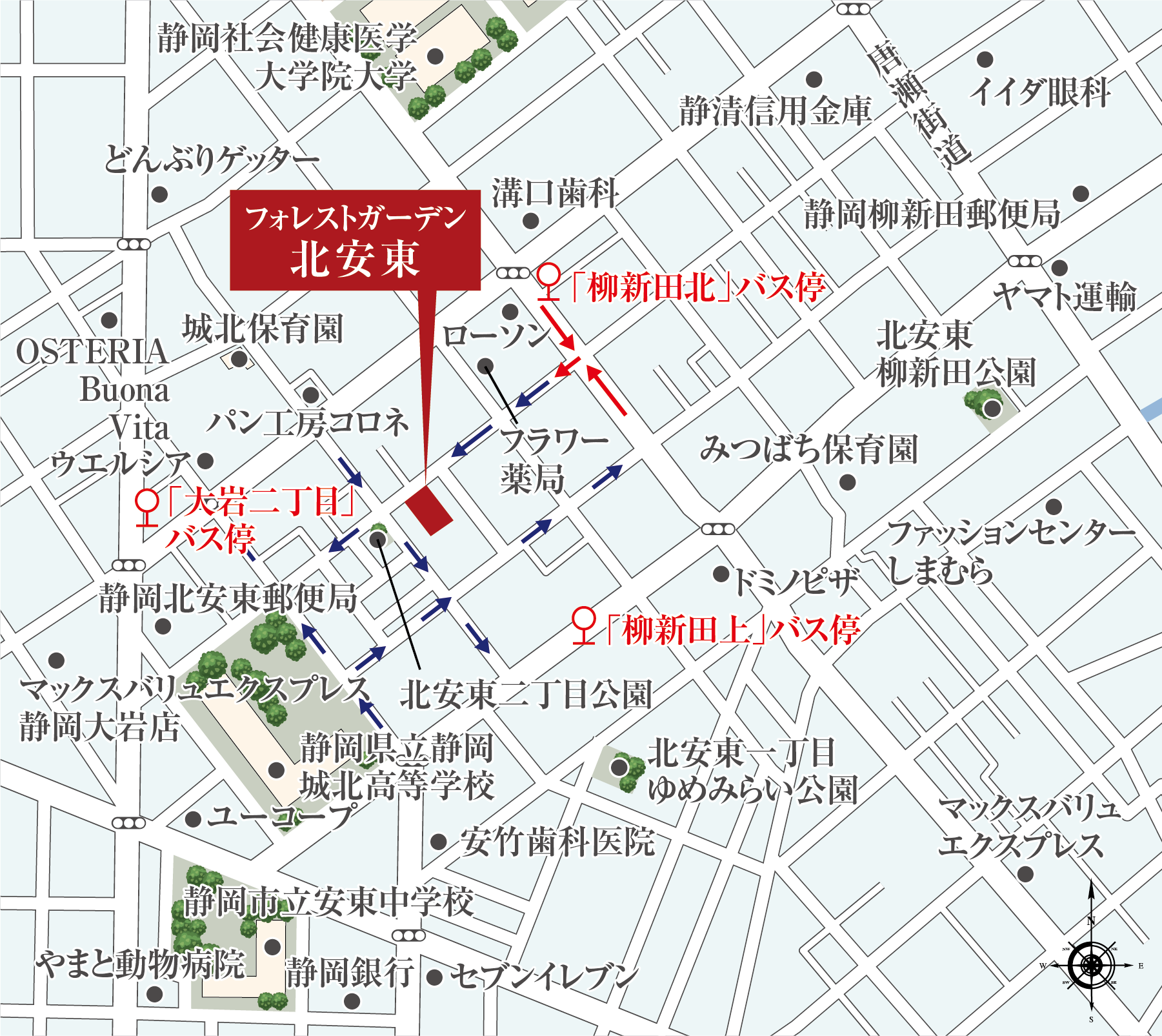 フォレストガーデン北安東の地図詳細