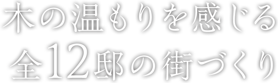 木の温もりを感じる全12邸の街づくり