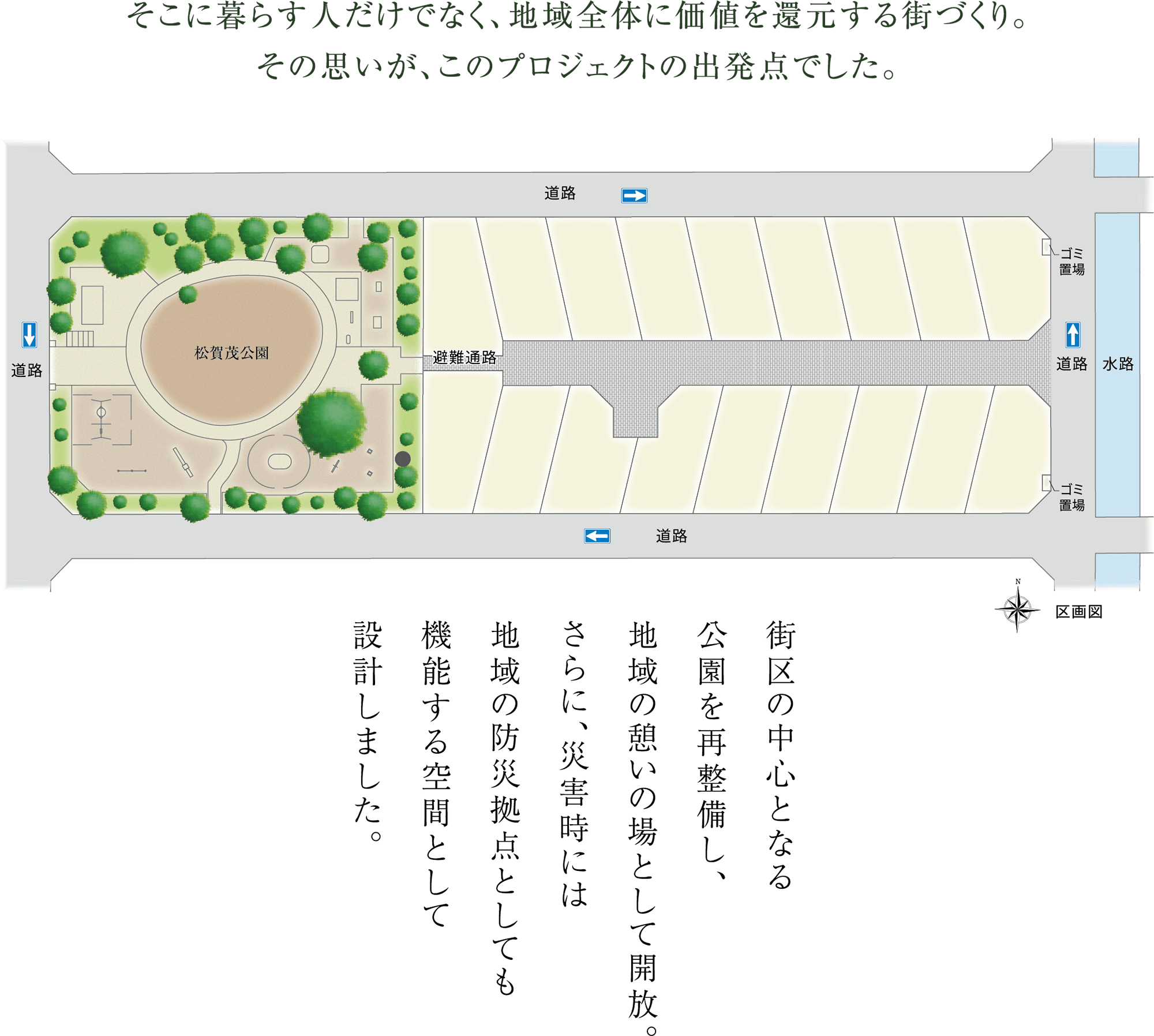 そこに暮らす人だけでなく、地域全体に価値を還元する街づくり。その思想が、このプロジェクトの出発点でした。
