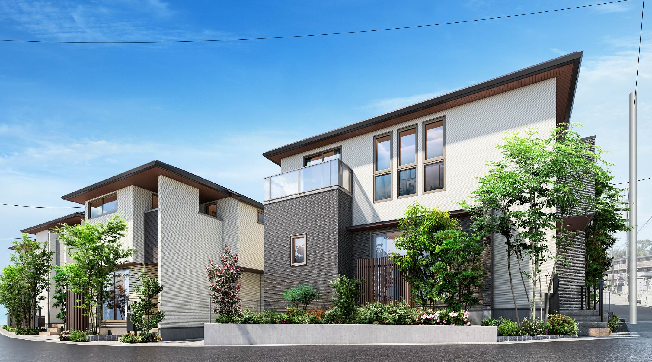 街並み完成予想図（左から9,10,1号棟）