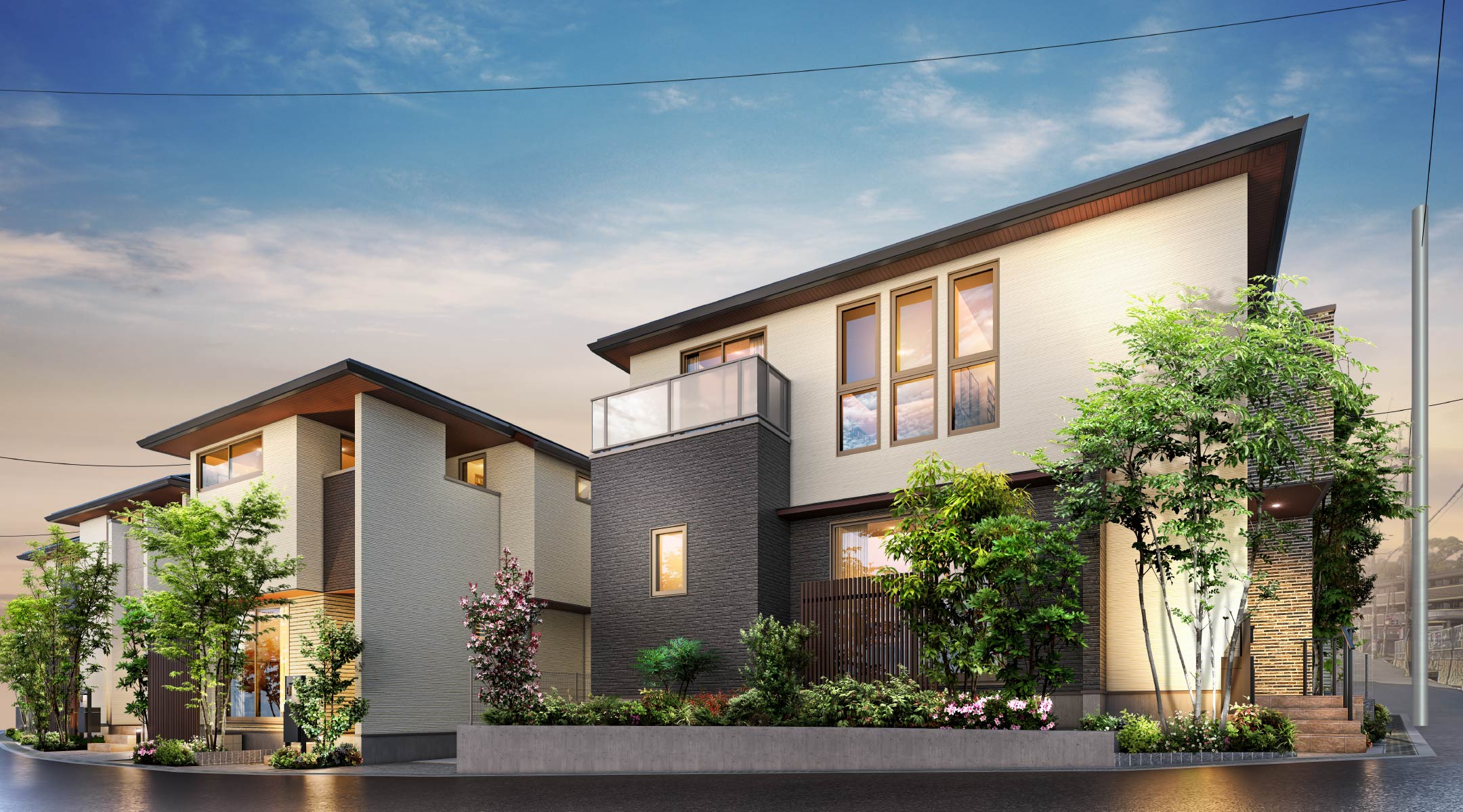 街並み完成予想図（左から9,10,1号棟）