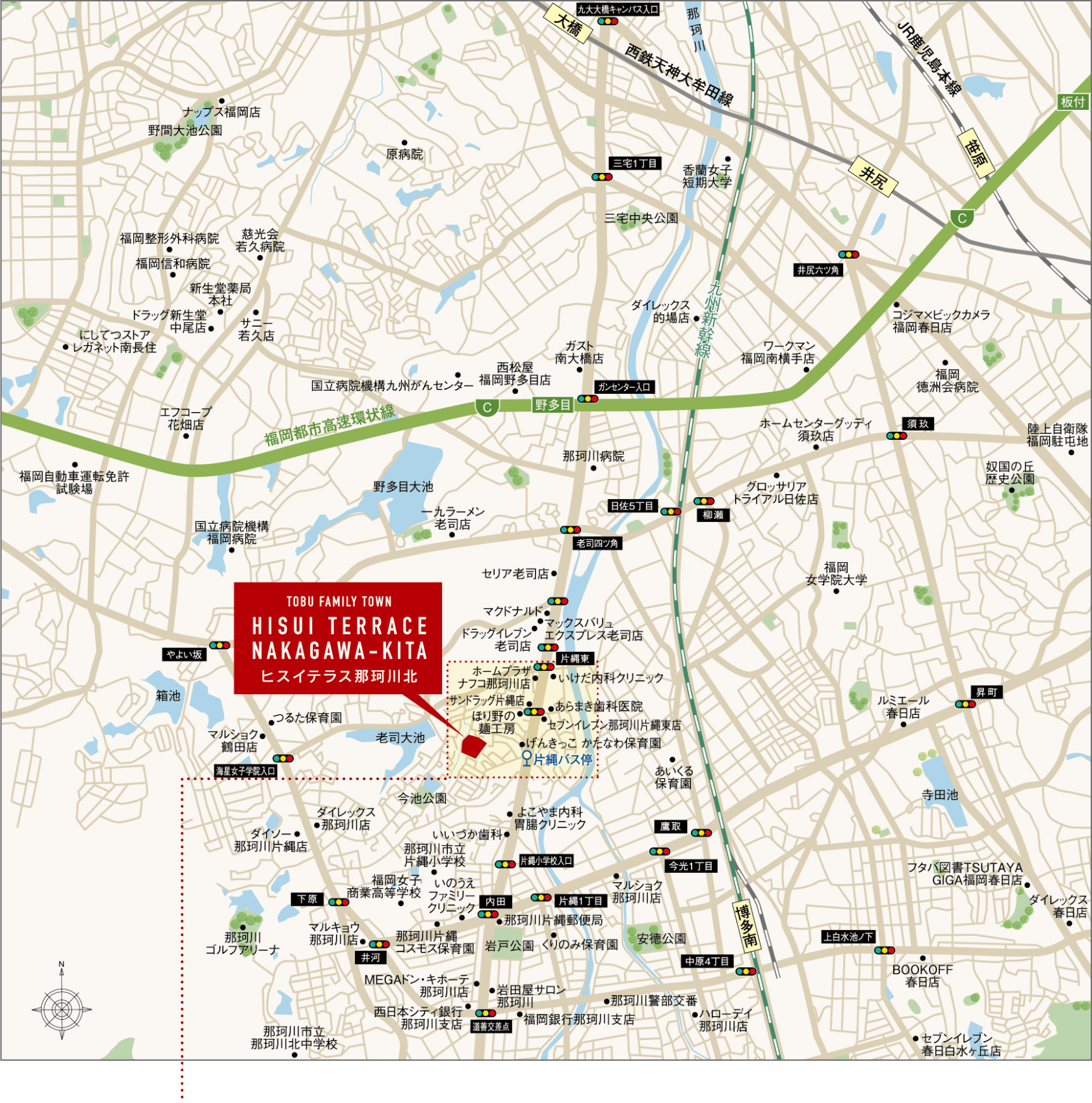 現地案内図 | 【住友林業】ヒスイテラス那珂川北