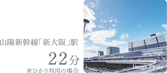 JR山陽新幹線「新大阪」駅21分