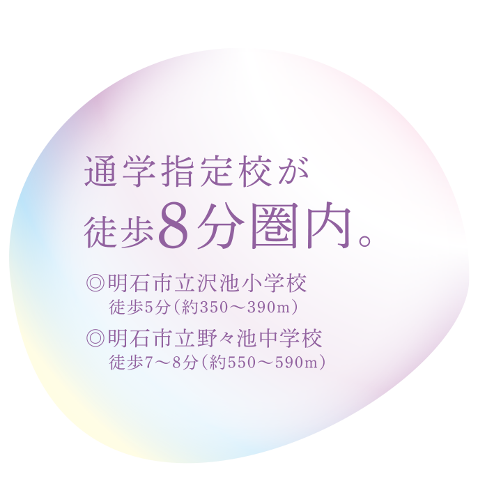 通学指定校が徒歩8分圏内。