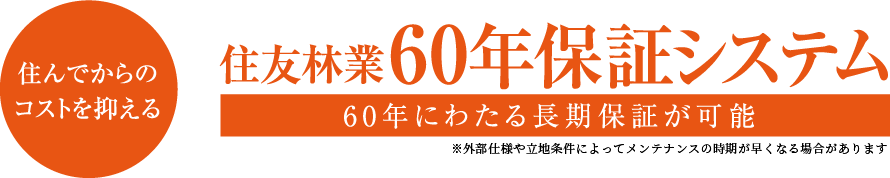 住んでからのコストを抑える 住友林業60年保証システム