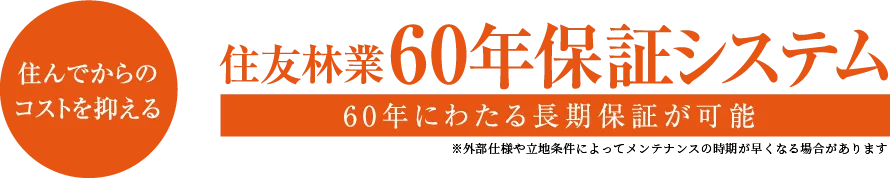 住んでからのコストを抑える 住友林業60年保証システム