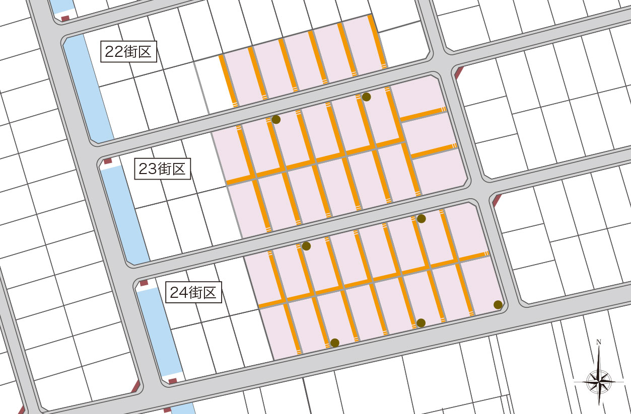 境界ブロック・フェンス範囲・電柱・支線方向image