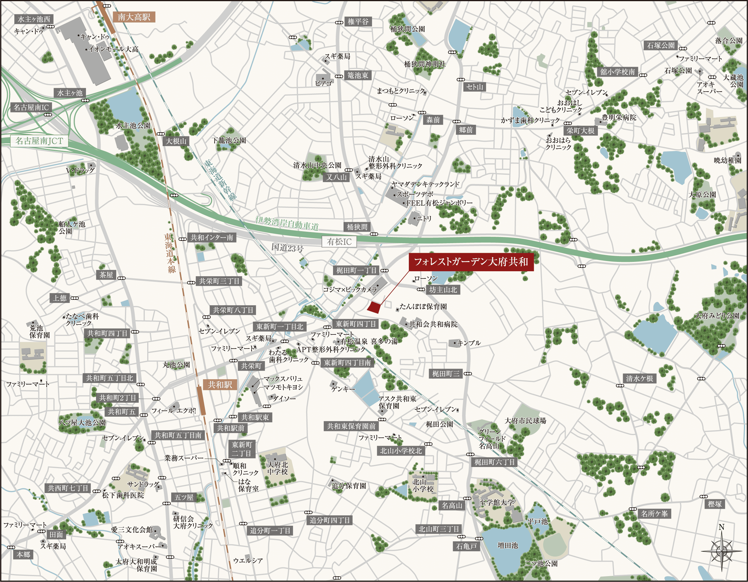 現地周辺広域案内図