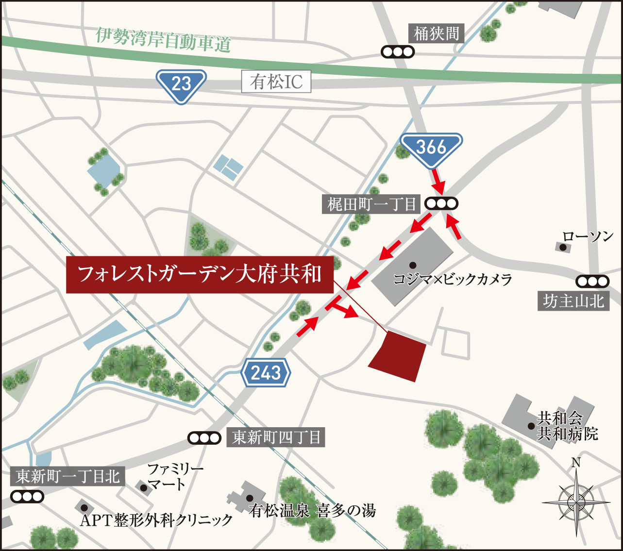 現地周辺拡大案内図