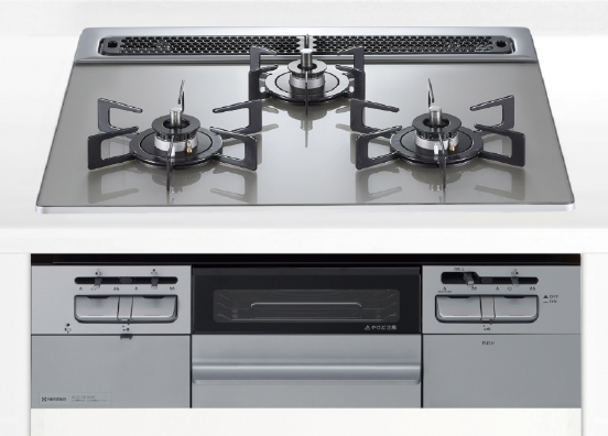 ガラストップ＆両面焼きグリルコンロ