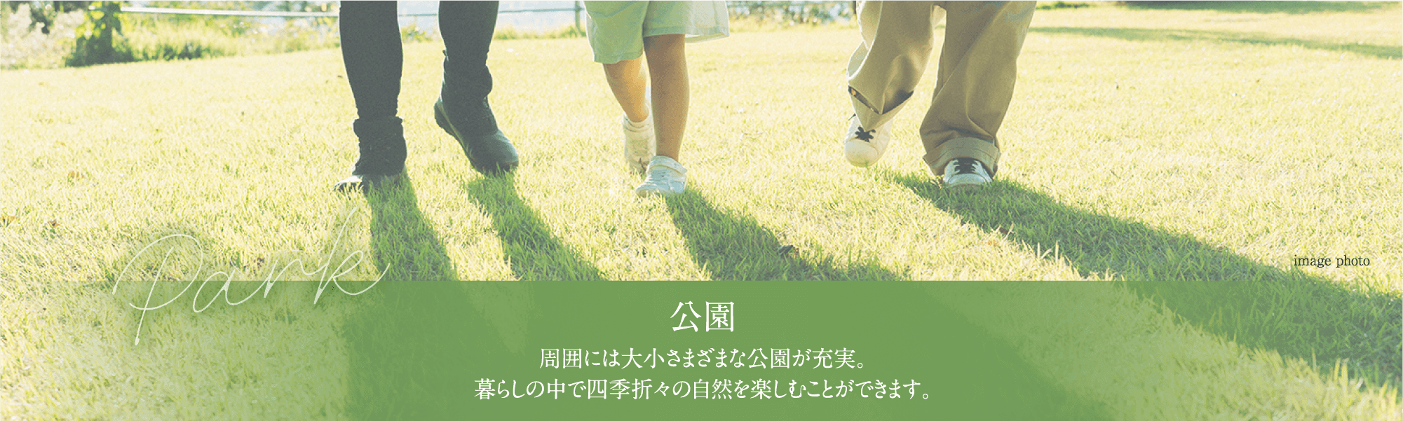 公園:周囲には大小さまざまな公園が充実。暮らしの中で四季折々の自然を楽しむことができます。