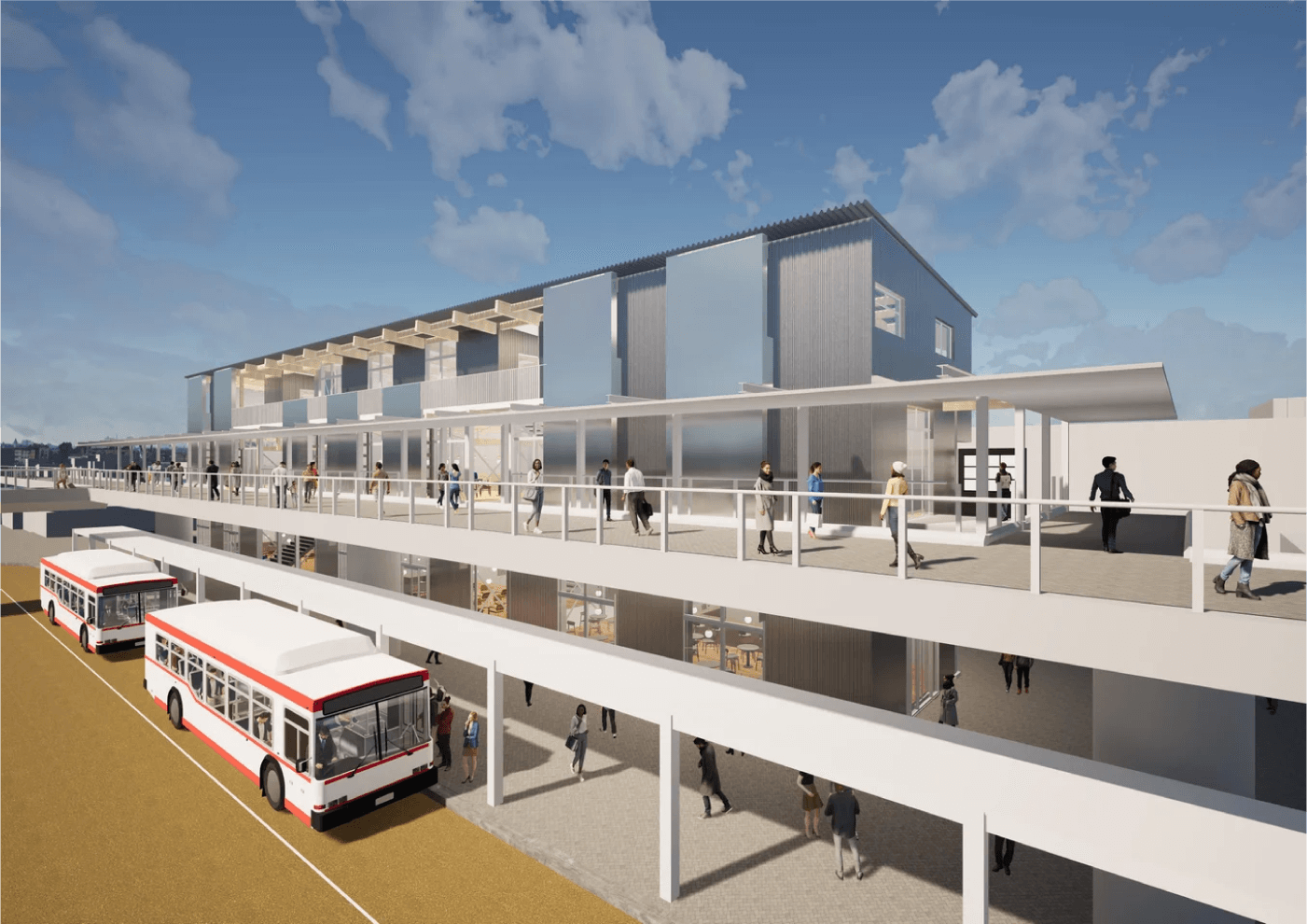 ペデストリアンデッキ（約1,500m）、SWING MALL（スイング モール）（約1,400m）、オト リバーサイドテラス（約1,600m）