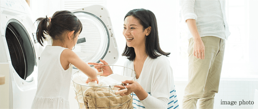 動線に配慮した「広々ランドリールーム」。