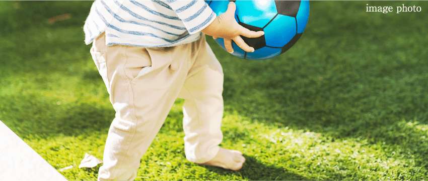 家族の成長に合わせて楽しめる「芝の庭」。
