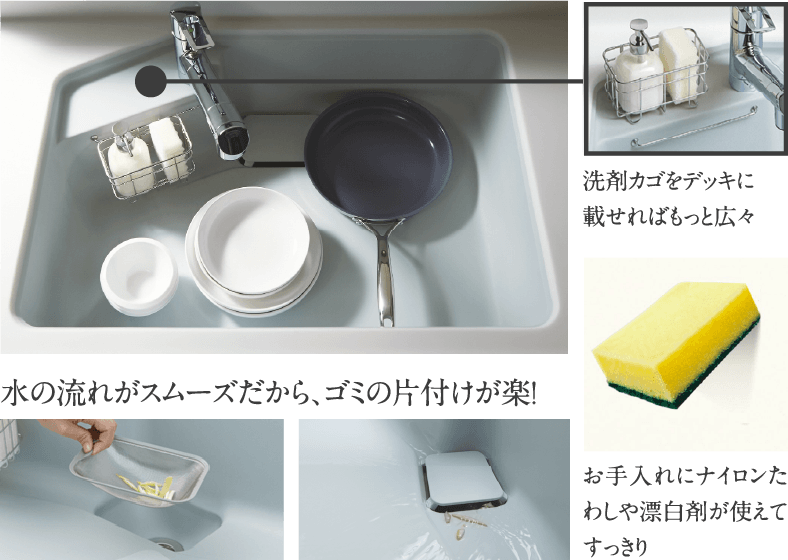 奥までたっぷり「奥までシンク」色：ホワイト