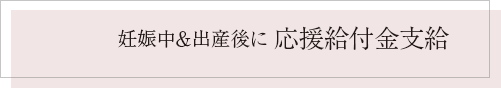 妊娠中＆出産後に 応援給付金支給