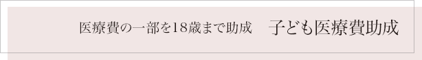 医療費の一部を18歳まで助成　子ども医療費助成