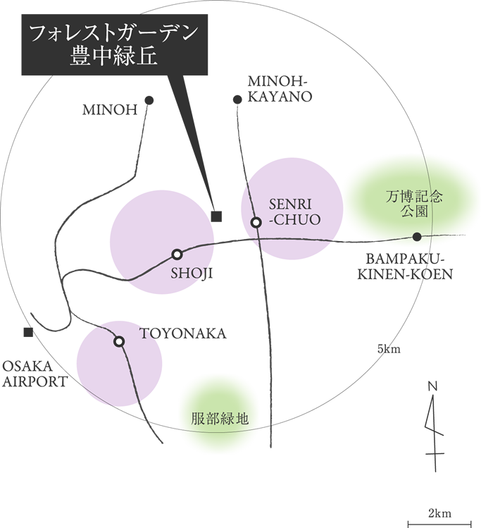 フォレストガーデン豊中緑丘エリアマップ