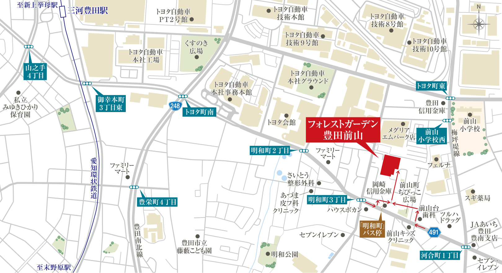 フォレストガーデン豊田前山の地図詳細