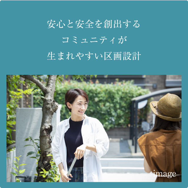 安心と安全を創出するコミュニティが生まれる区画設計