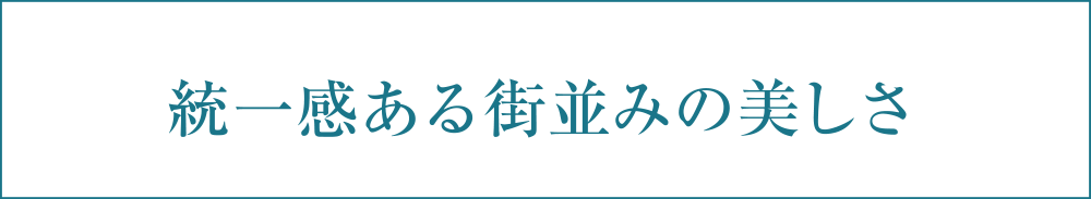 統一感ある美しい街並み