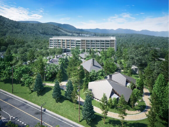 Conceptual image of the completed buildings