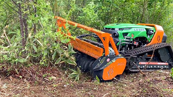 Work view of remote clear underbush cutters