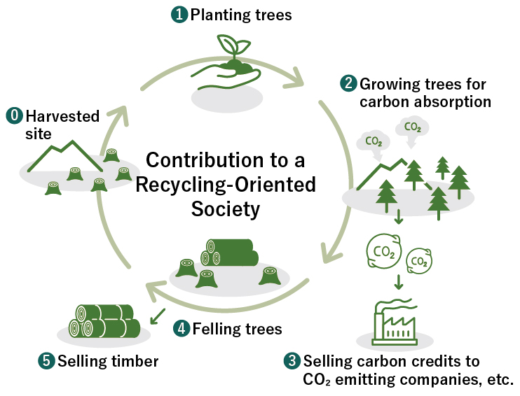 A cycle diagram illustrating contributions to a circular economy