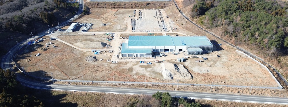 Aerial view of the Yotsukura Plant under construction (Iwaki City, Fukushima Prefecture)