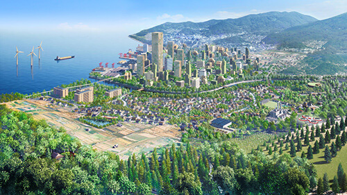 Image of “Timberized Eco City” (Created by Tsukuba Research Institute)