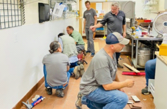 MainVue Homes Employees Repairing and Cleaning the Facility