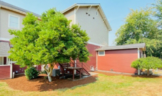 Facility view after exterior cleaning and planting