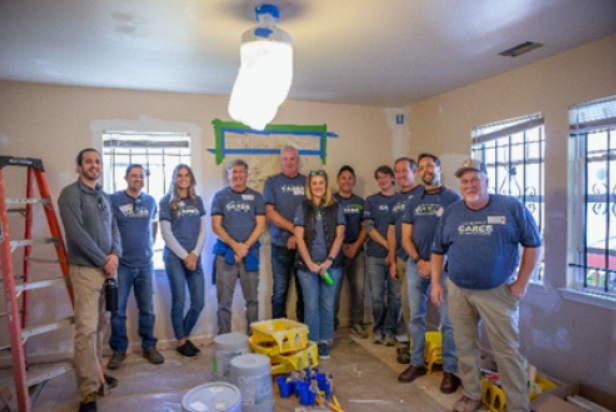 Crescent employees performing painting work