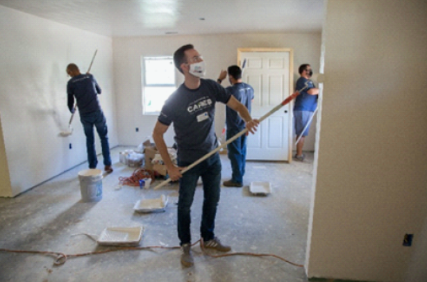 Crescent employees performing painting work