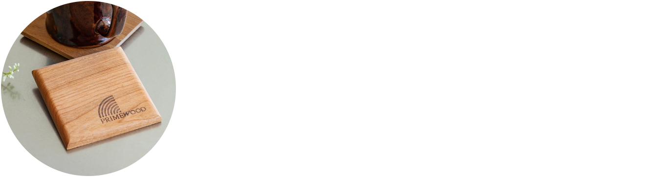 オイル仕上げの木製コースター