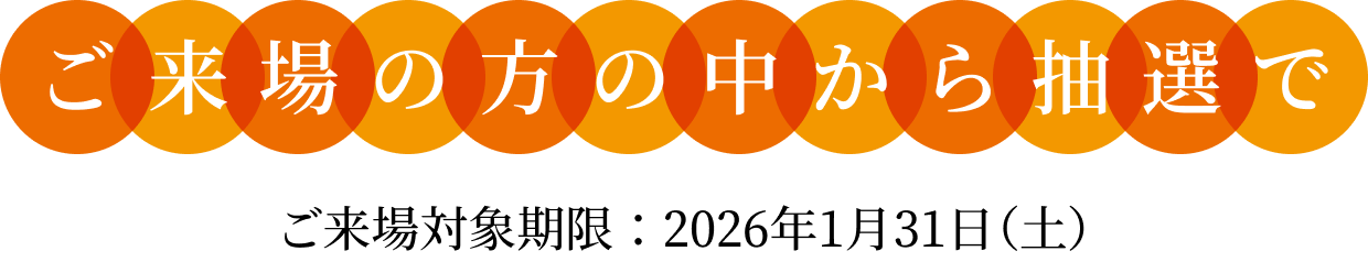 ご来場の方の中から抽選で
