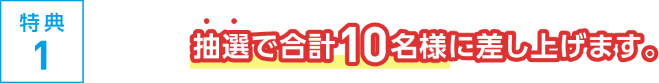 特典1 抽選で合計10名様に 差し上げます