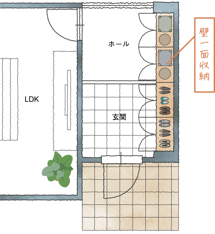 壁一面収納イメージ