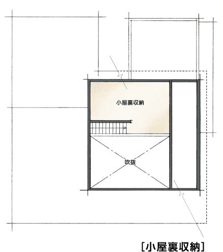 三角の切妻屋根とコーナーサッシの敷地配置図
