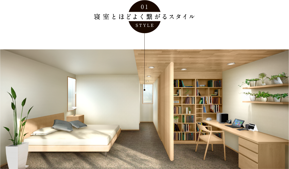 01 寝室とほどよく繋がるスタイル STYLE