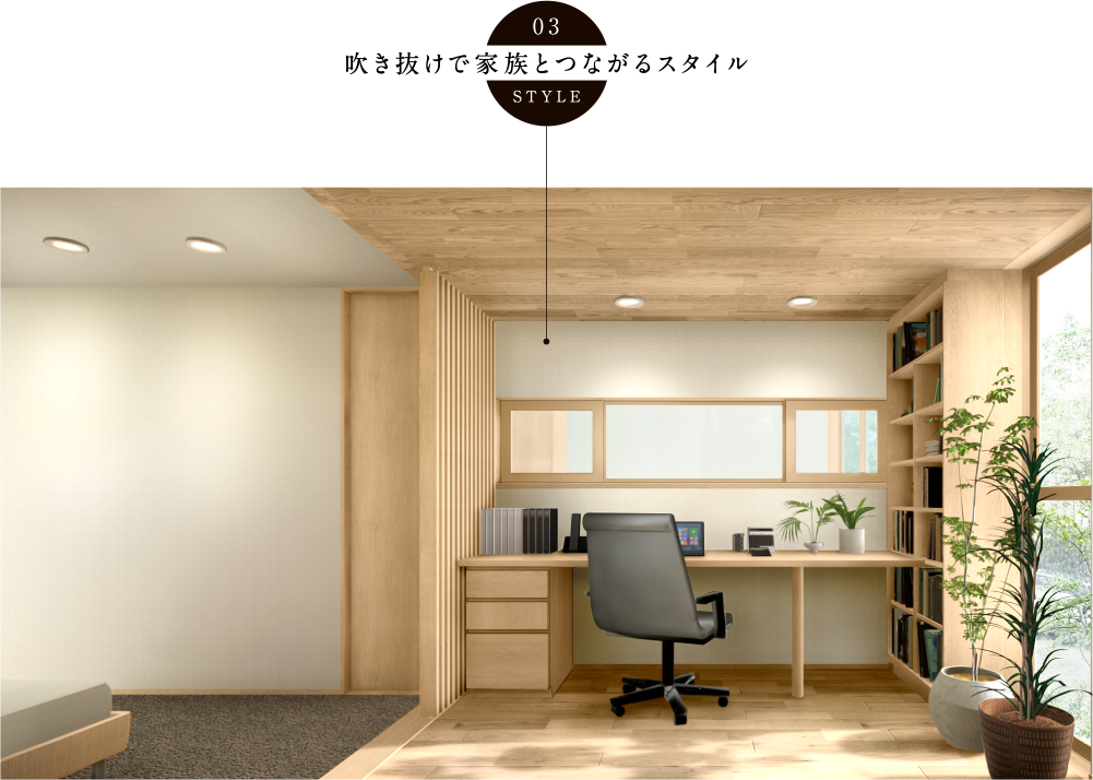 03 吹き抜けで家族とつながるスタイル STYLE