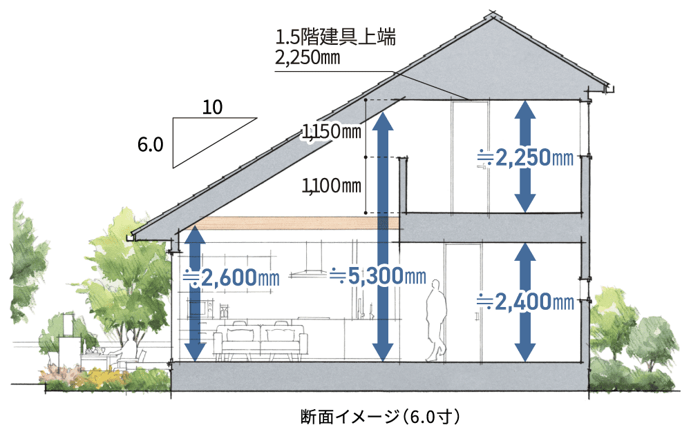 断面イメージ（6.0寸）